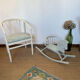 Vintage wooden rocking horse in its patina