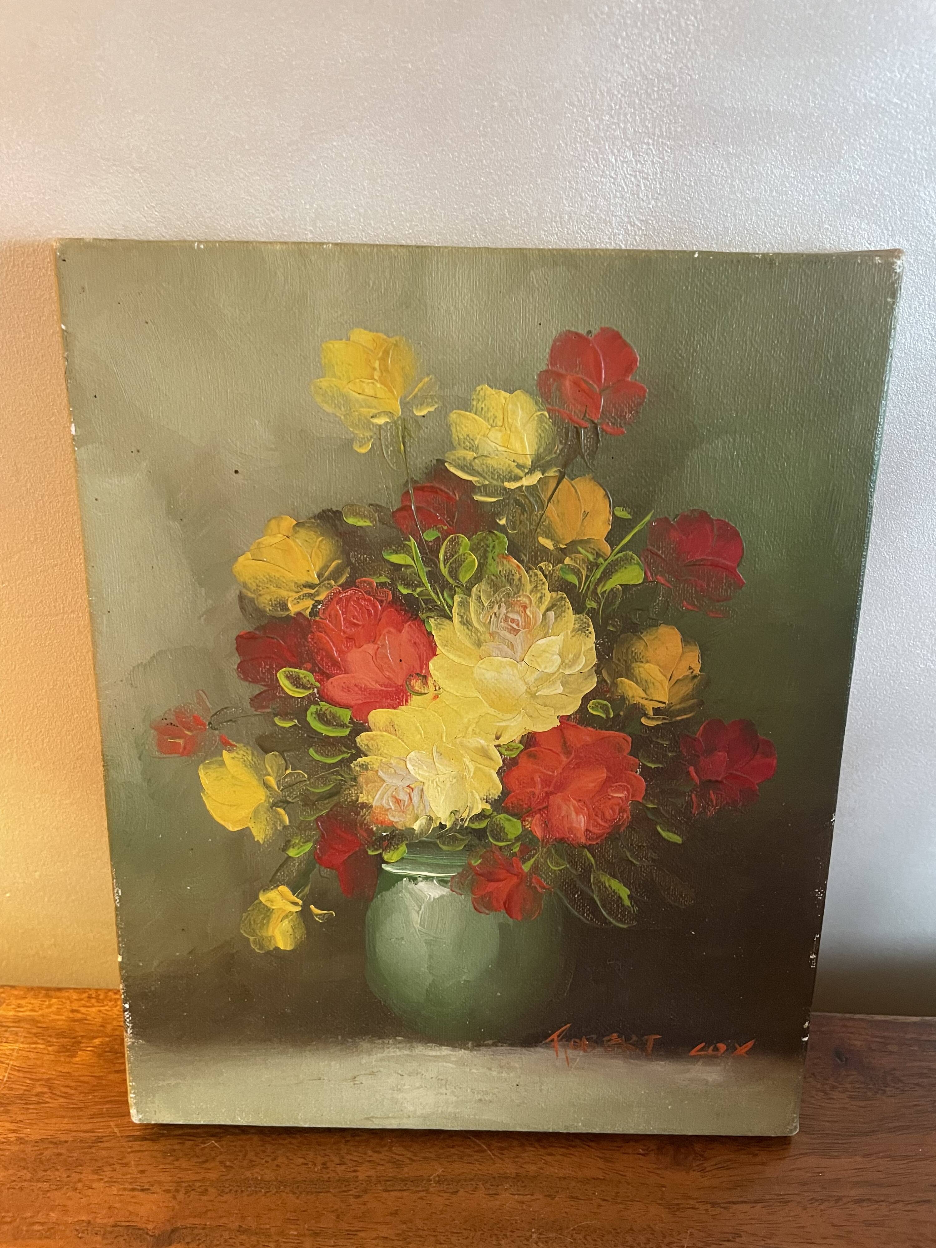 Peony bouquet painting