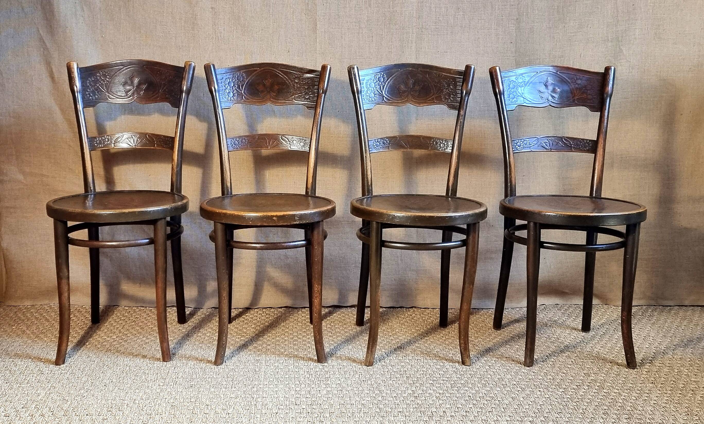 4 thonet bistro chairs circa 1910