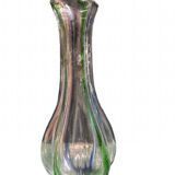 Paire de vases en verre en forme de gourde avec décoration tourbillonnante