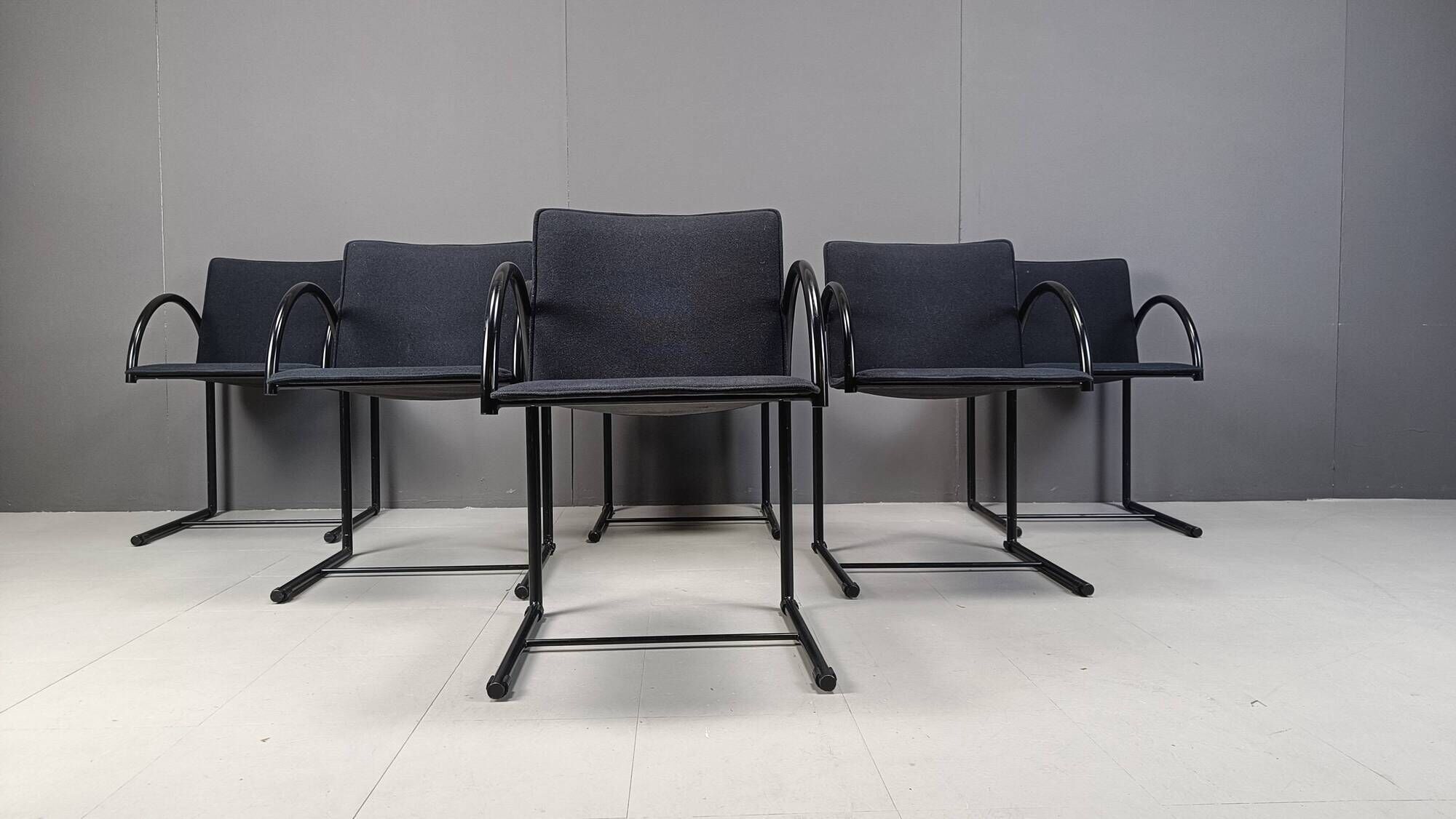 Vintage cirkel chairs by Metaform, 1980s, set of 6