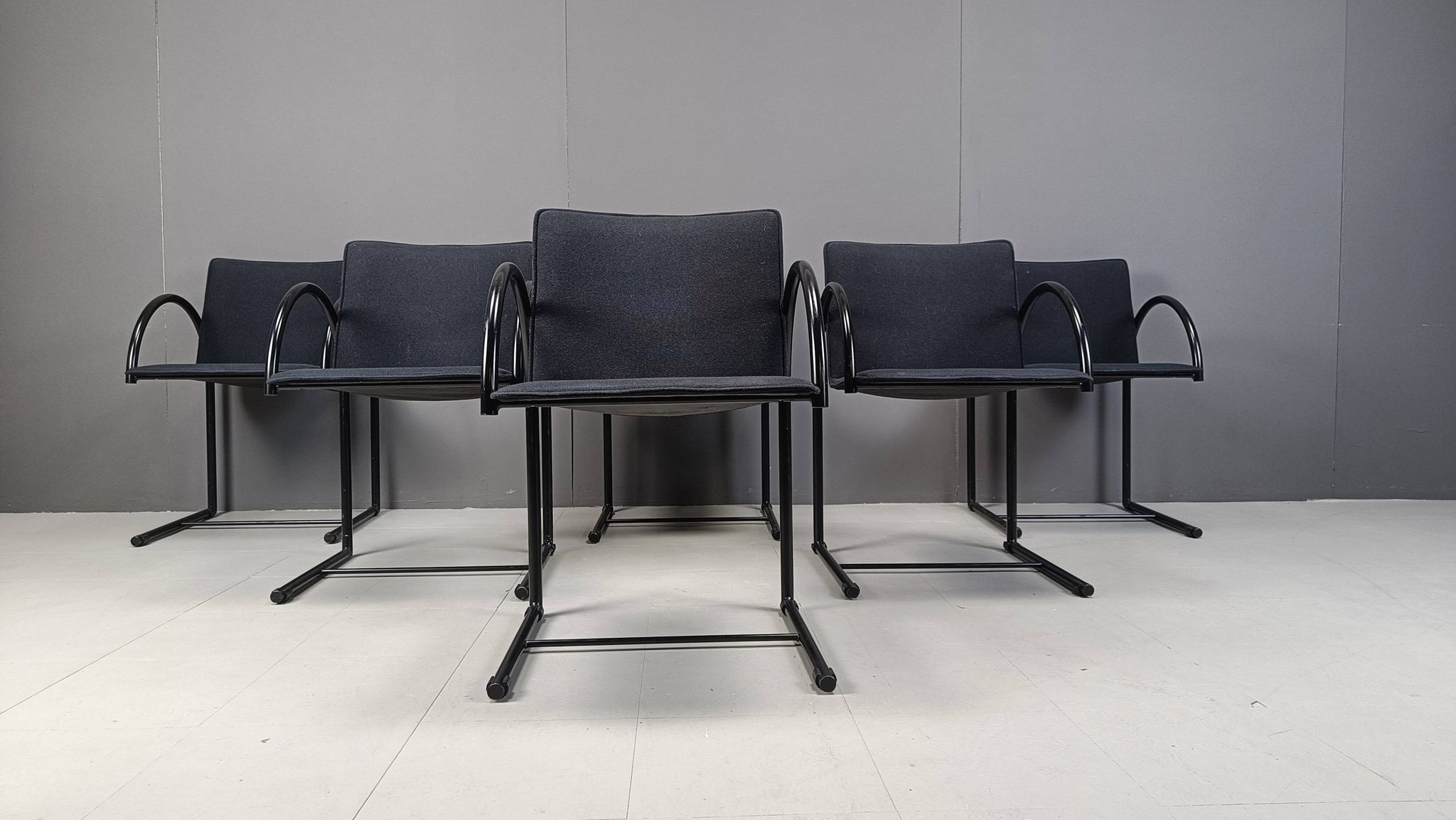 Chaises circulaires vintage par Metaform, années 1980, ensemble de 6