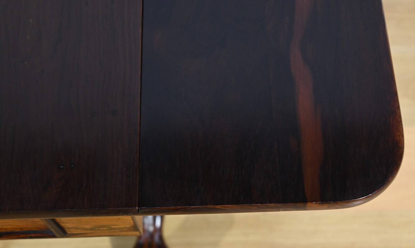 Desk Table with Shutters in Solid Rosewood, Restoration Period – Early 19th Century