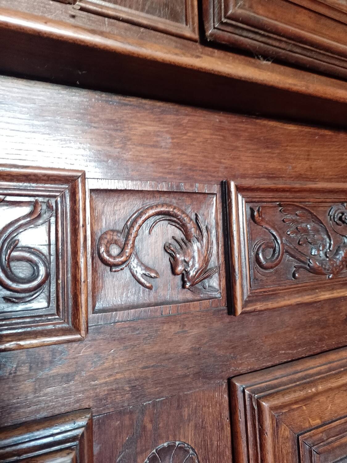 Louis XIII style double-body sideboard, 18th century, solid oak