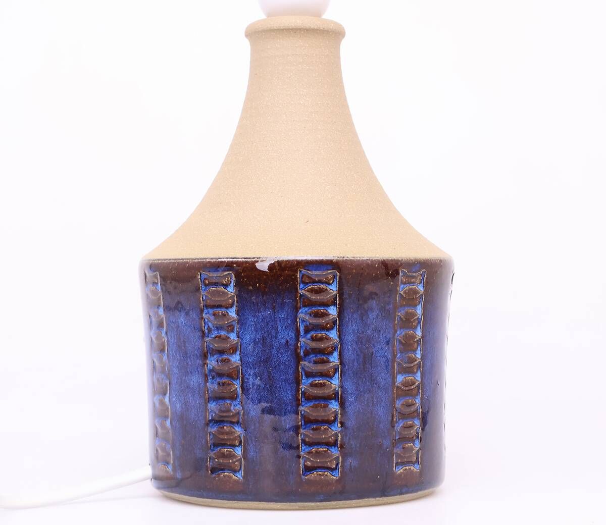 Søholm blue ceramic table lamp by Maria Philippi, 1960s