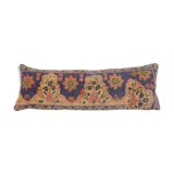 Turkish blue oushak rug pillow copper cover