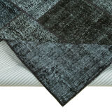 Handmade anatolian vintage 172 cm x 241 cm black patchwork carpet