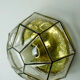 vintage 1960s 70s glashuette limburg CEILING LAMP bubble glass shade and brass