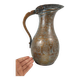 Persian Hammam Jug Vase in Silvered Copper / 19th Persian Empire / Chiseled Qajar