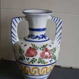 Vase with two handles in Italian ceramic