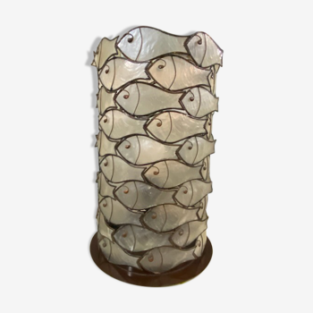 Lampe nacre « poissons »