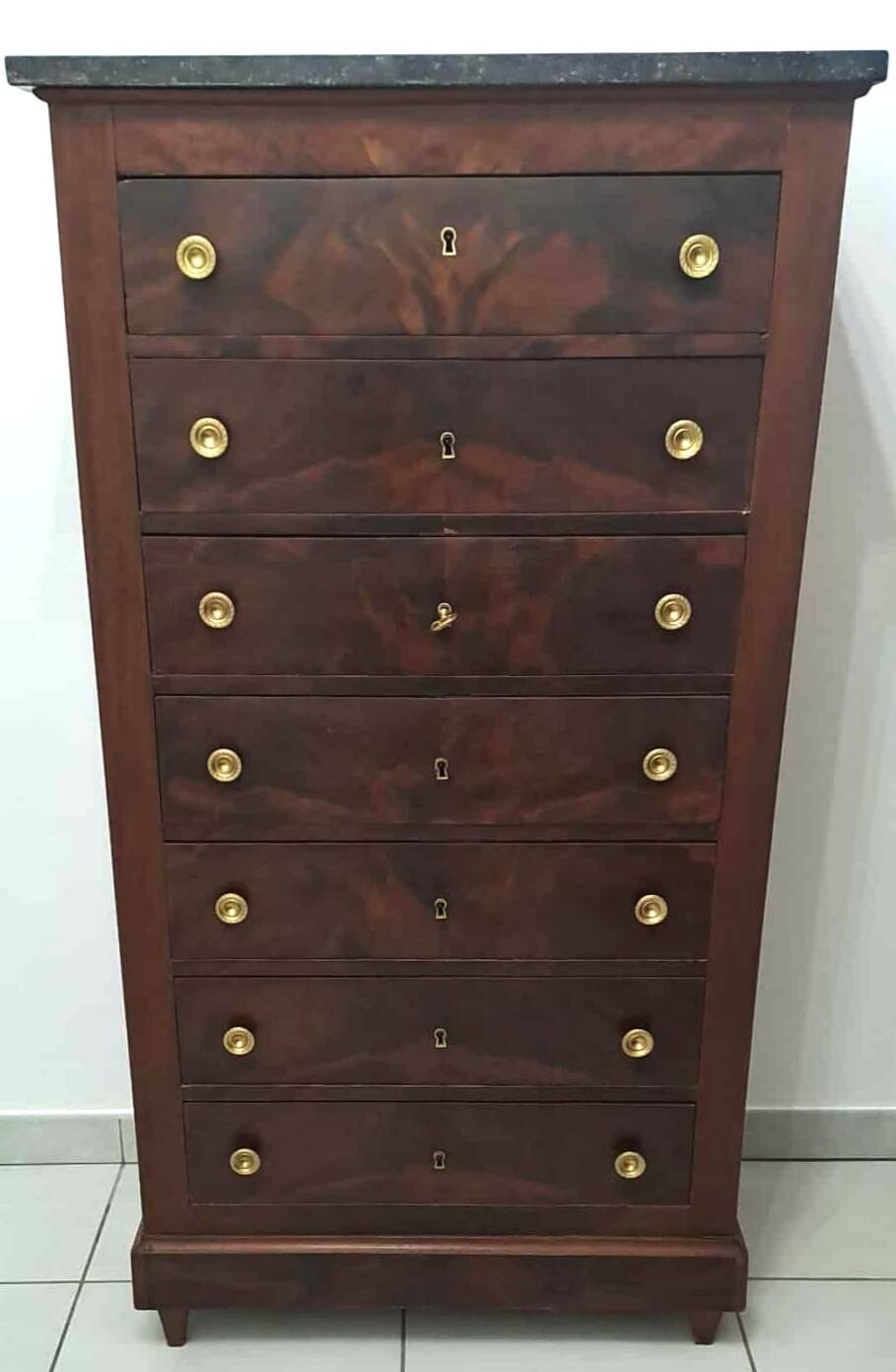 Semainier acajou Empire Restauration