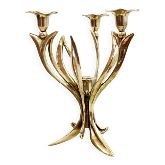 Bronze flower candle holder 1960