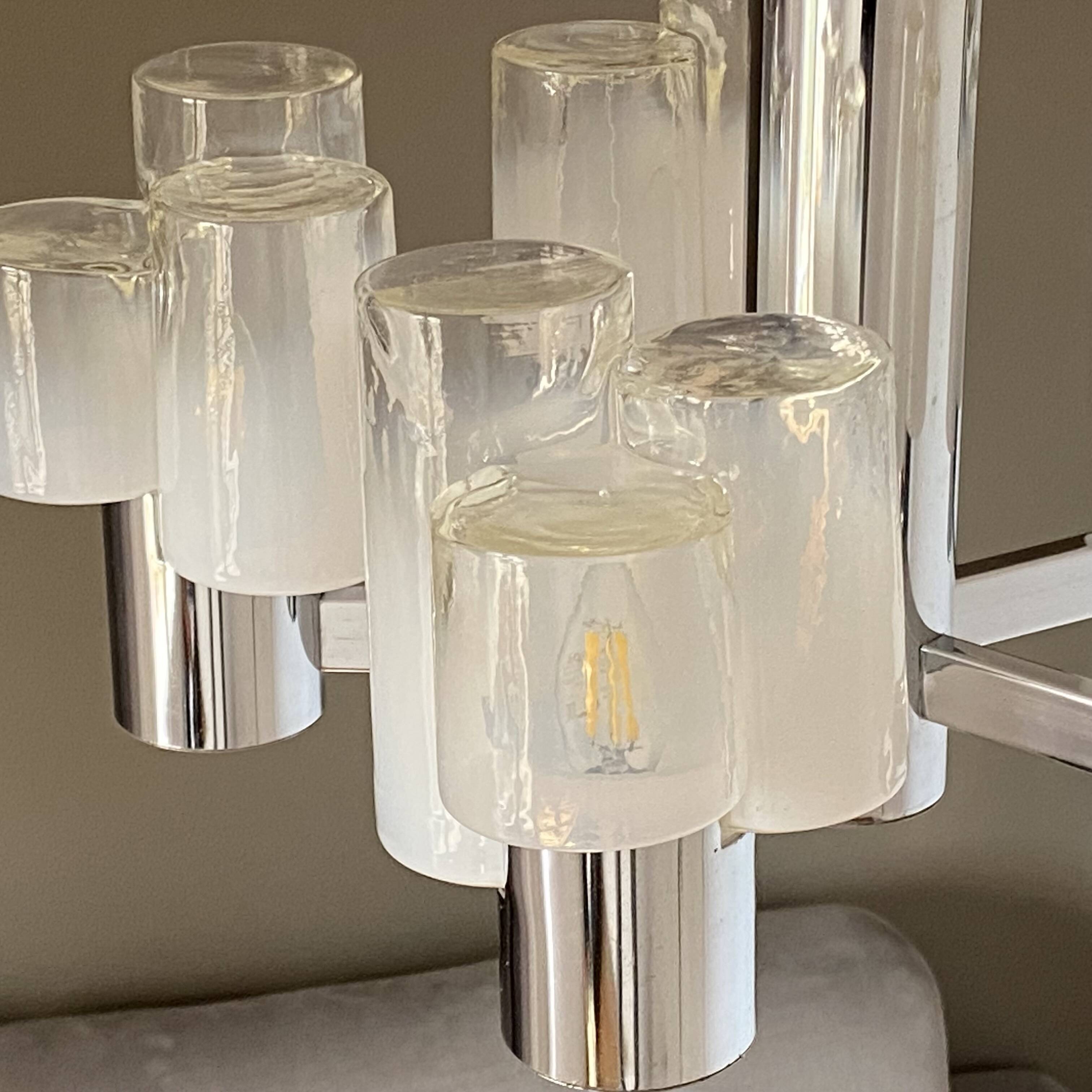 MAZZEGA Sputnik chandelier. 1970. Murano glass.