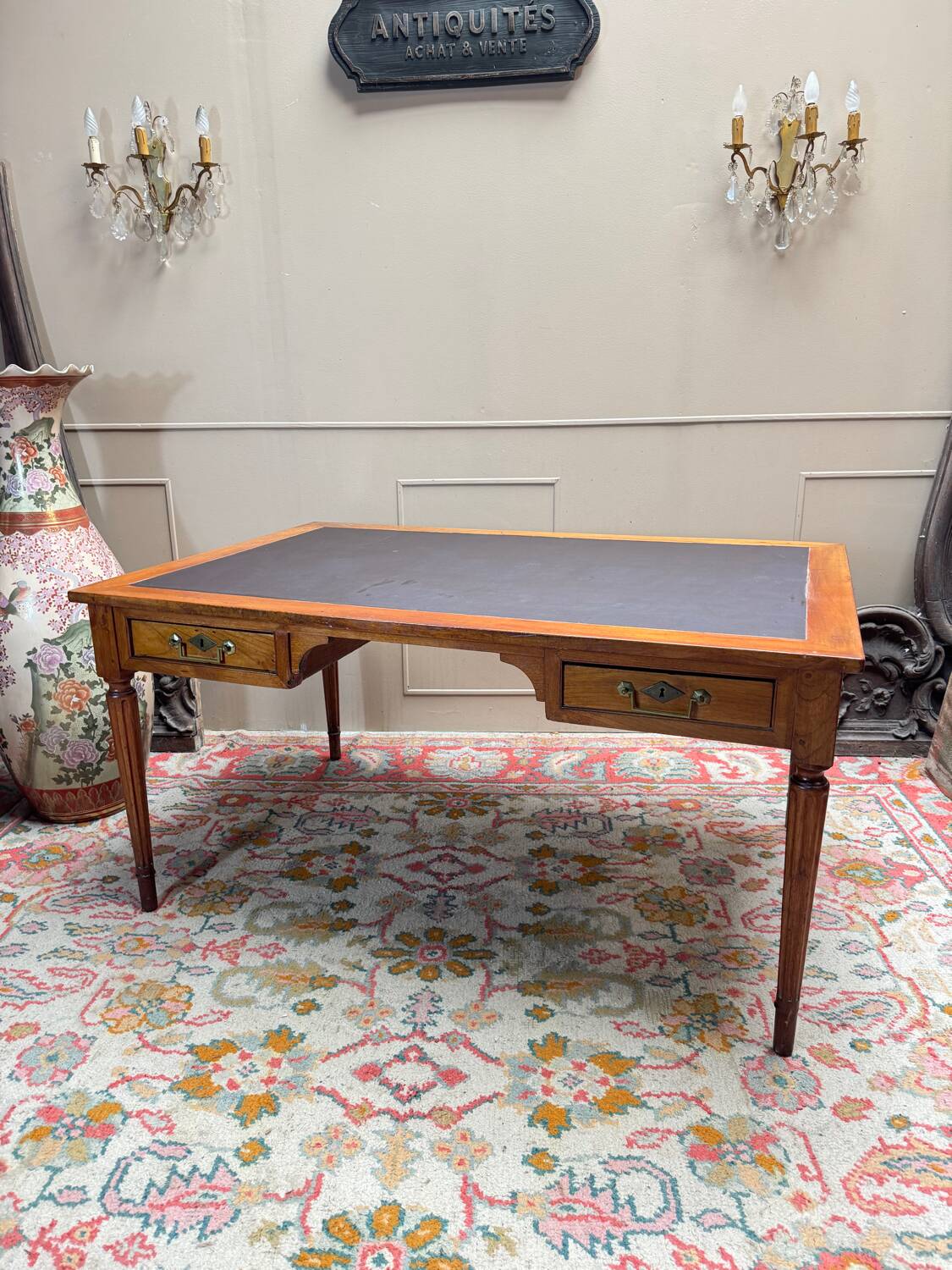 Mahogany desk in louis xvi style 19th century