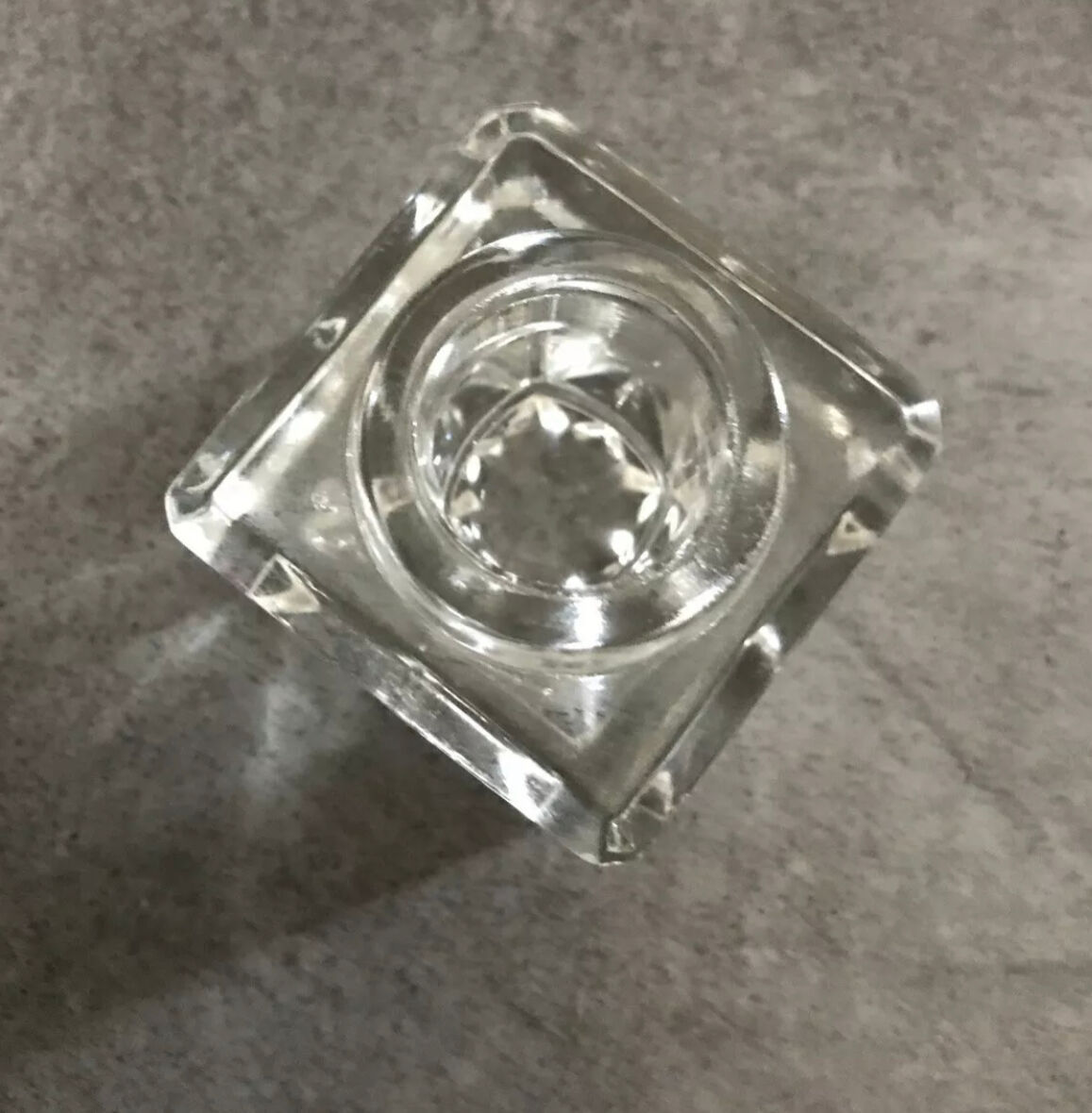 Candle holder holder -candle table vintage glass square shape