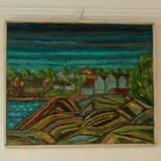 Huile sur toile « Vue » d'Alvar Andersson