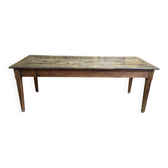 19th century solid oak farm table