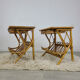 Pair of vintage rattan bedside table in 70s