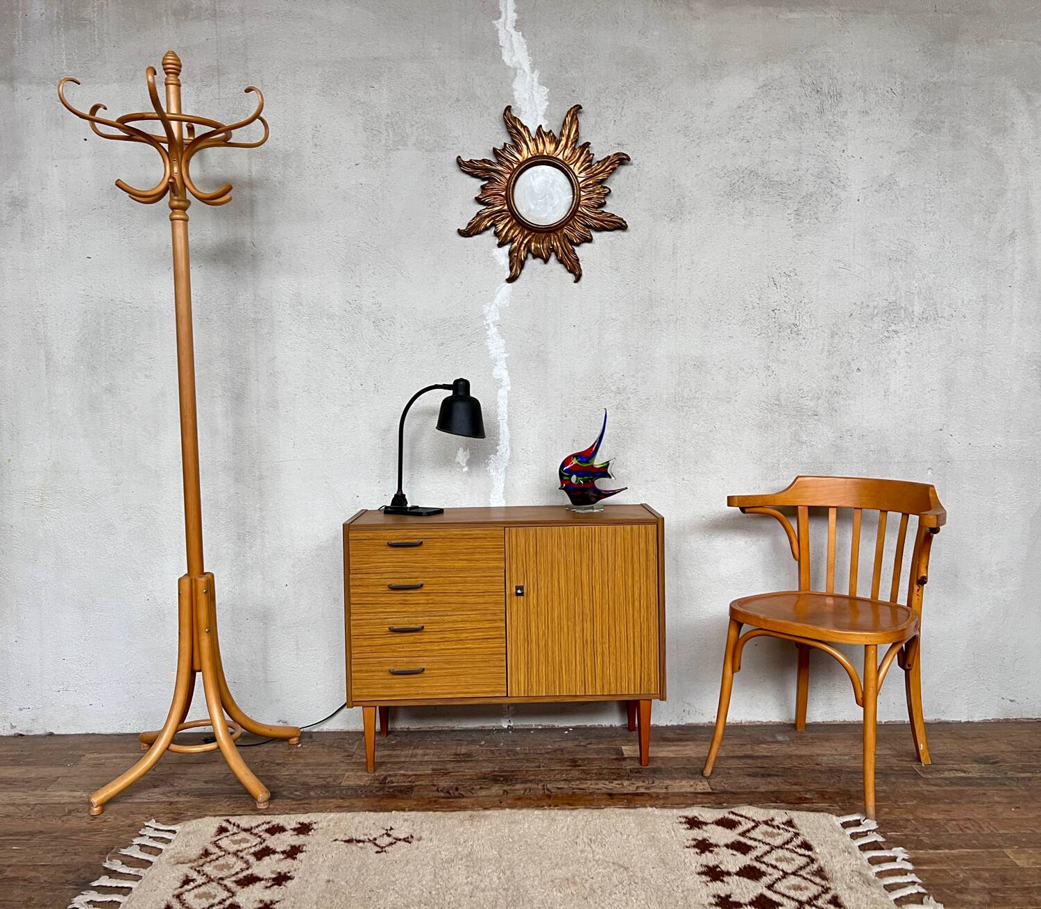 Enfilade buffet vintage Mobel en bois et formica - 1960