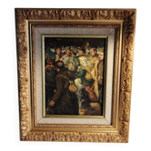 Huile sur toile "Dans la foule" de Victor Prokopenko - Cadre en bois é