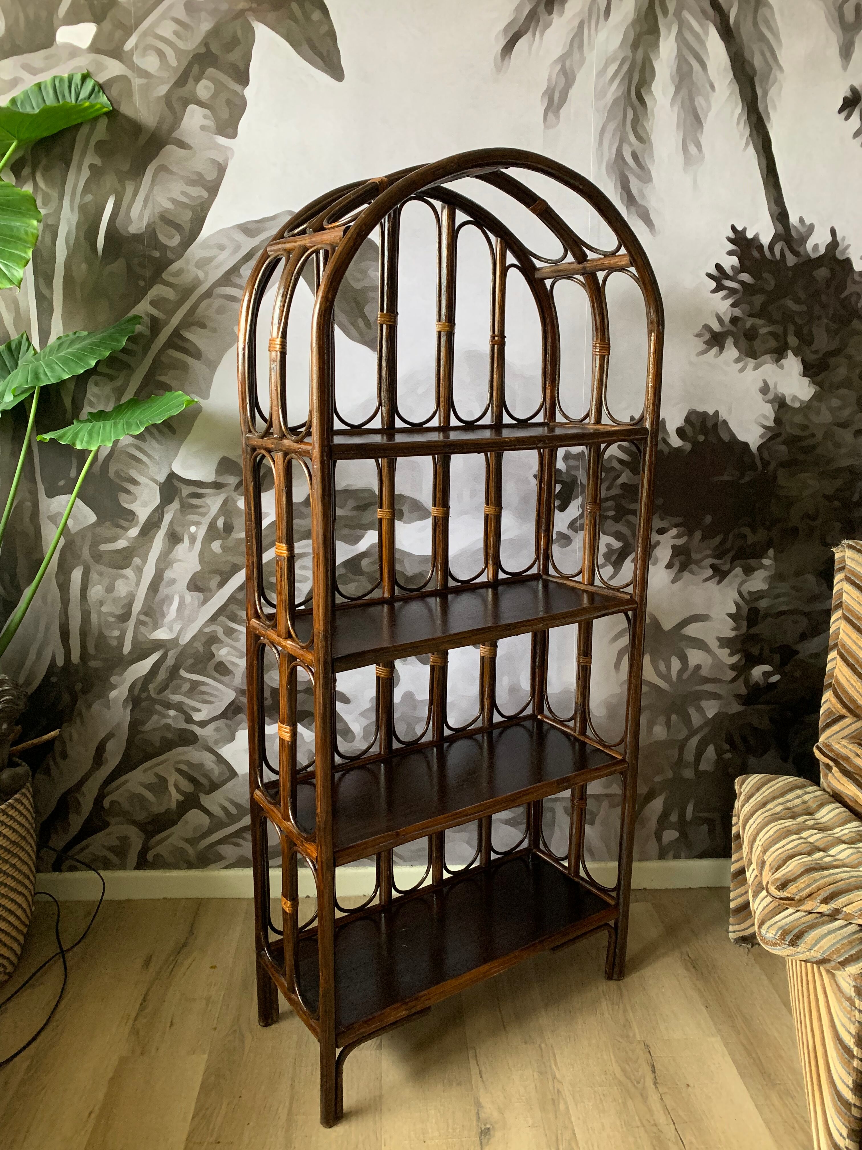 Rattan bookcase shelf