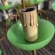 Italian chandelier with 5 lights in green opaline glass with uranium - ouraline