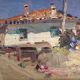 Oil painting on cardboard, dimensions: height -26 cm - width -42 cm -