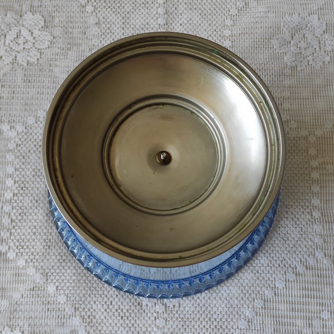 Glass and metal fruit cup