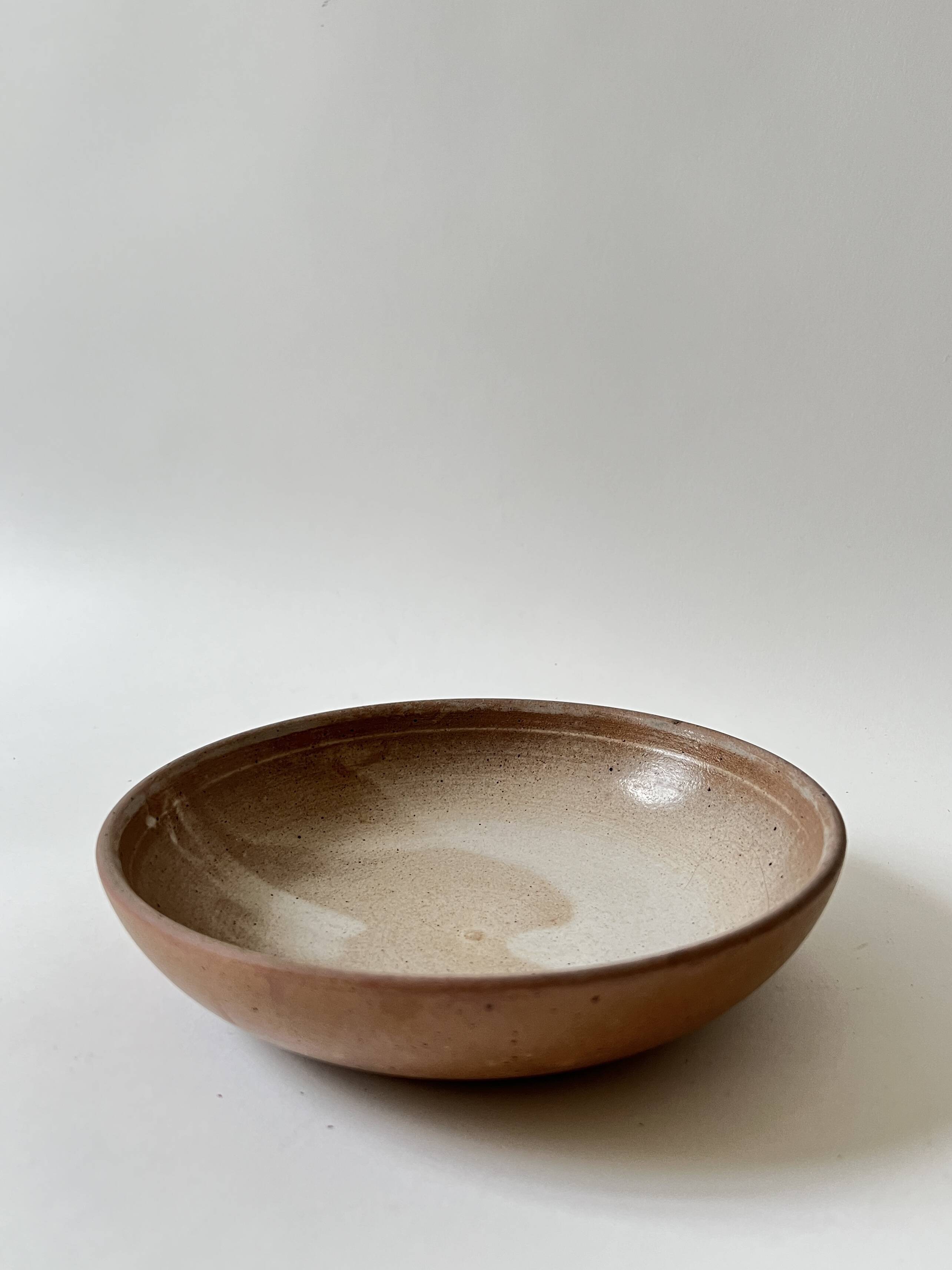 small salad bowl / deep dish in enamelled stoneware, France 1970