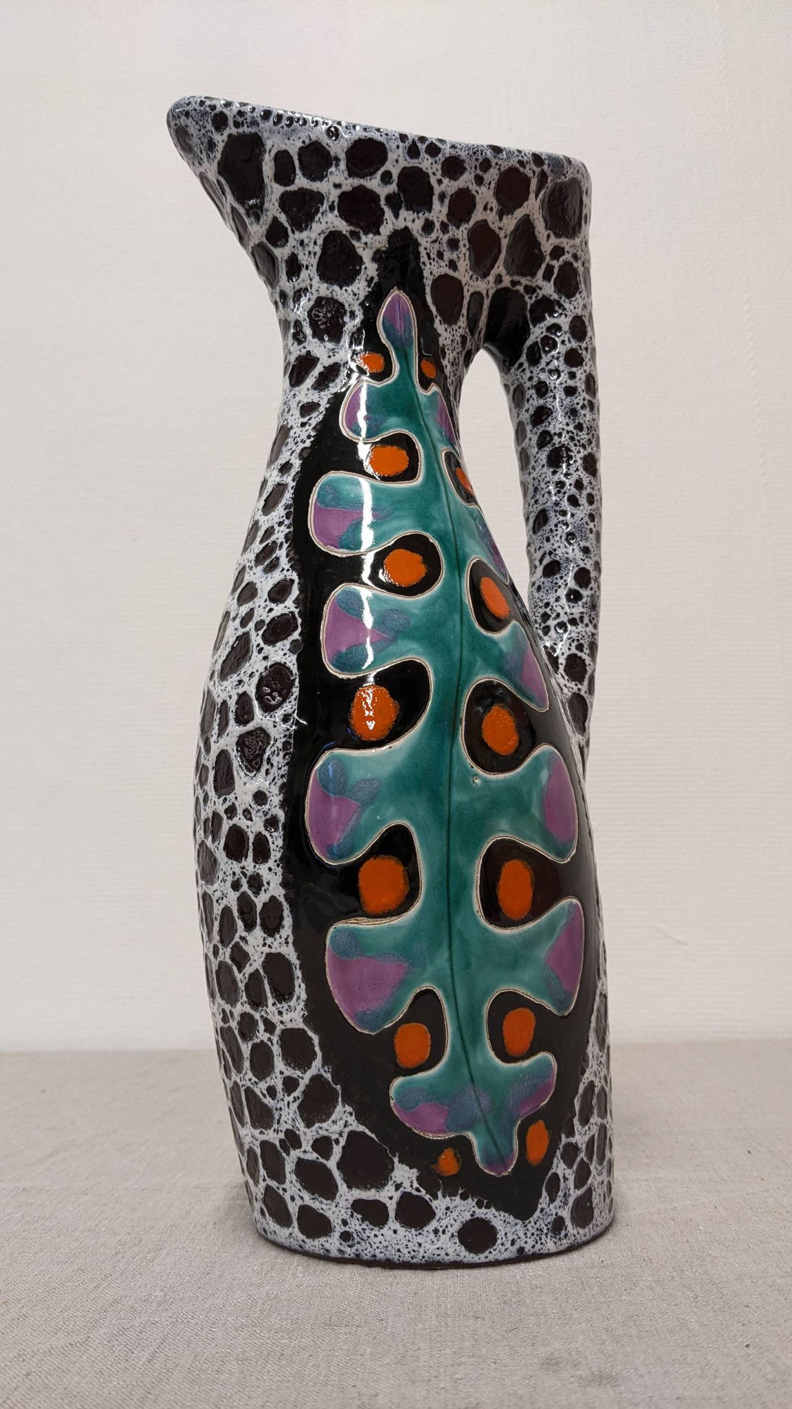 Ceramic vase by Marino Le Vaucour in Vallauris, France, circa 1960.