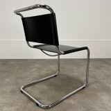 B33 chair black leather, 1980, Marcel Breuer