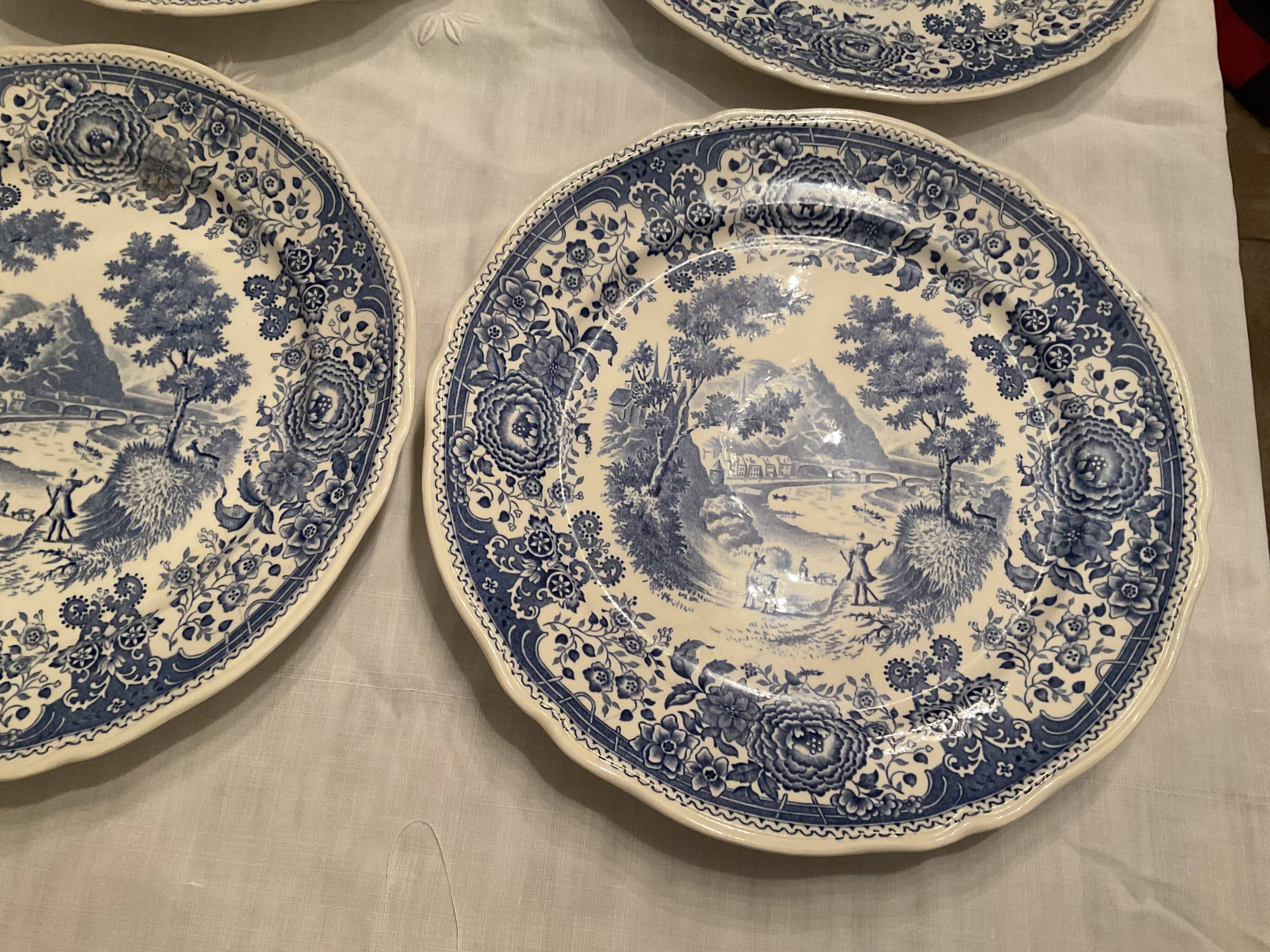 6 flat plates, Burgeland, Villeroy and boch
