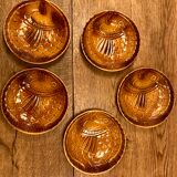 Series of 5 plates Sarreguemines fish