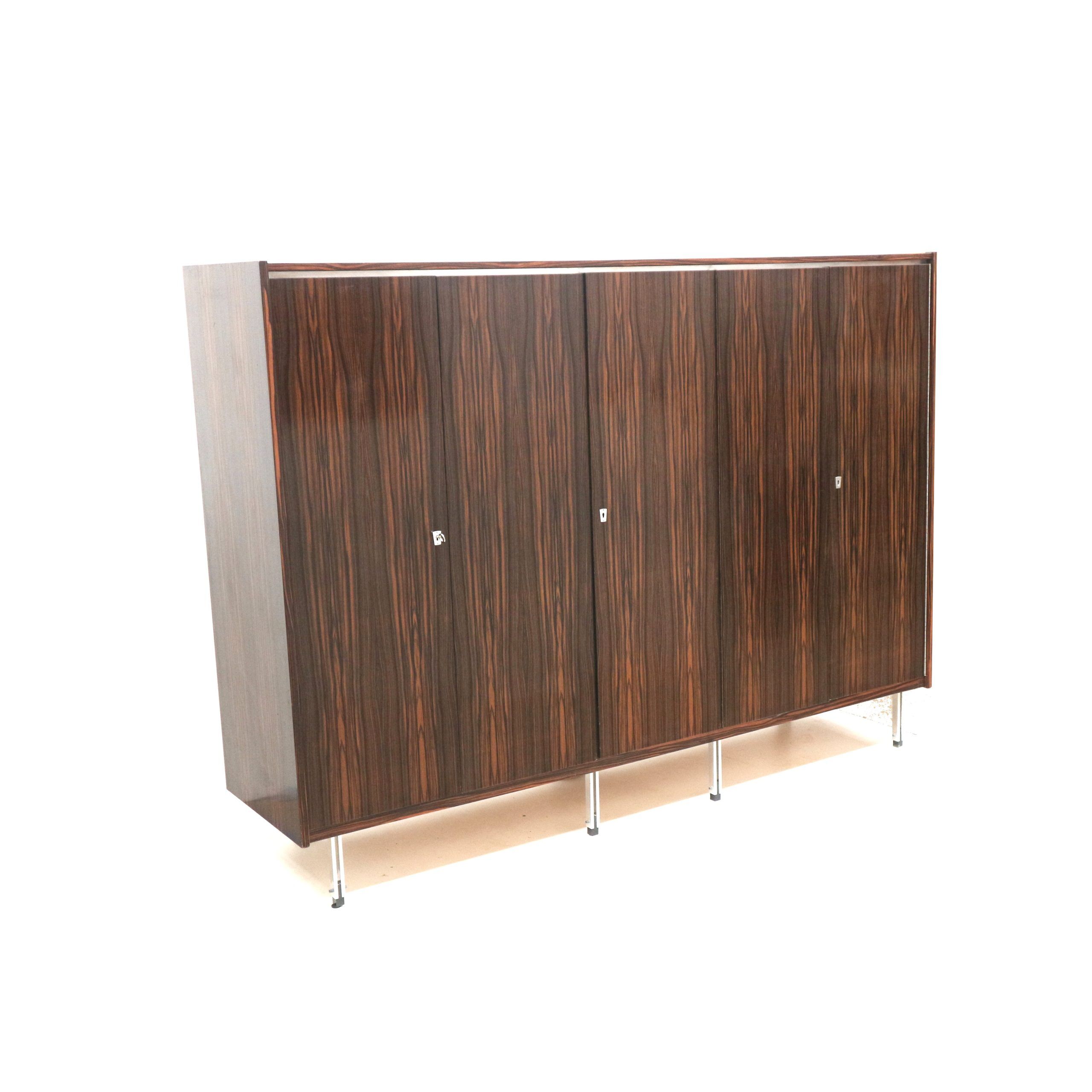 Large vintage designer wardrobe with hanging and storage space from the 1960s