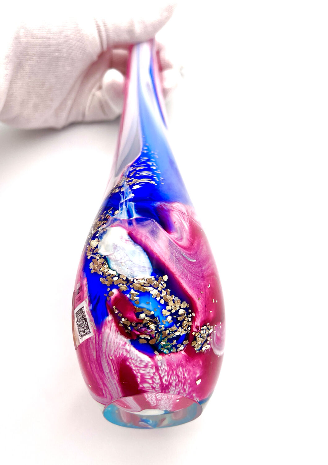 Murano Vase Goutte OBALL - Double Labels - 24k Gold - H30cm - New