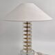 The Modern Scandinavian / Midcentury Modern table lamp with Orrefors glass and brass.