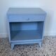 Vintage bedside 1950 gray blue patinated