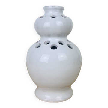 Vase pique fleurs céramique blanche