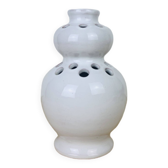 Vase pique fleurs céramique blanche