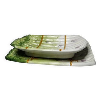 Asparagus dish and ceramic slip drainer