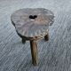 Brutalist wooden tripod stool