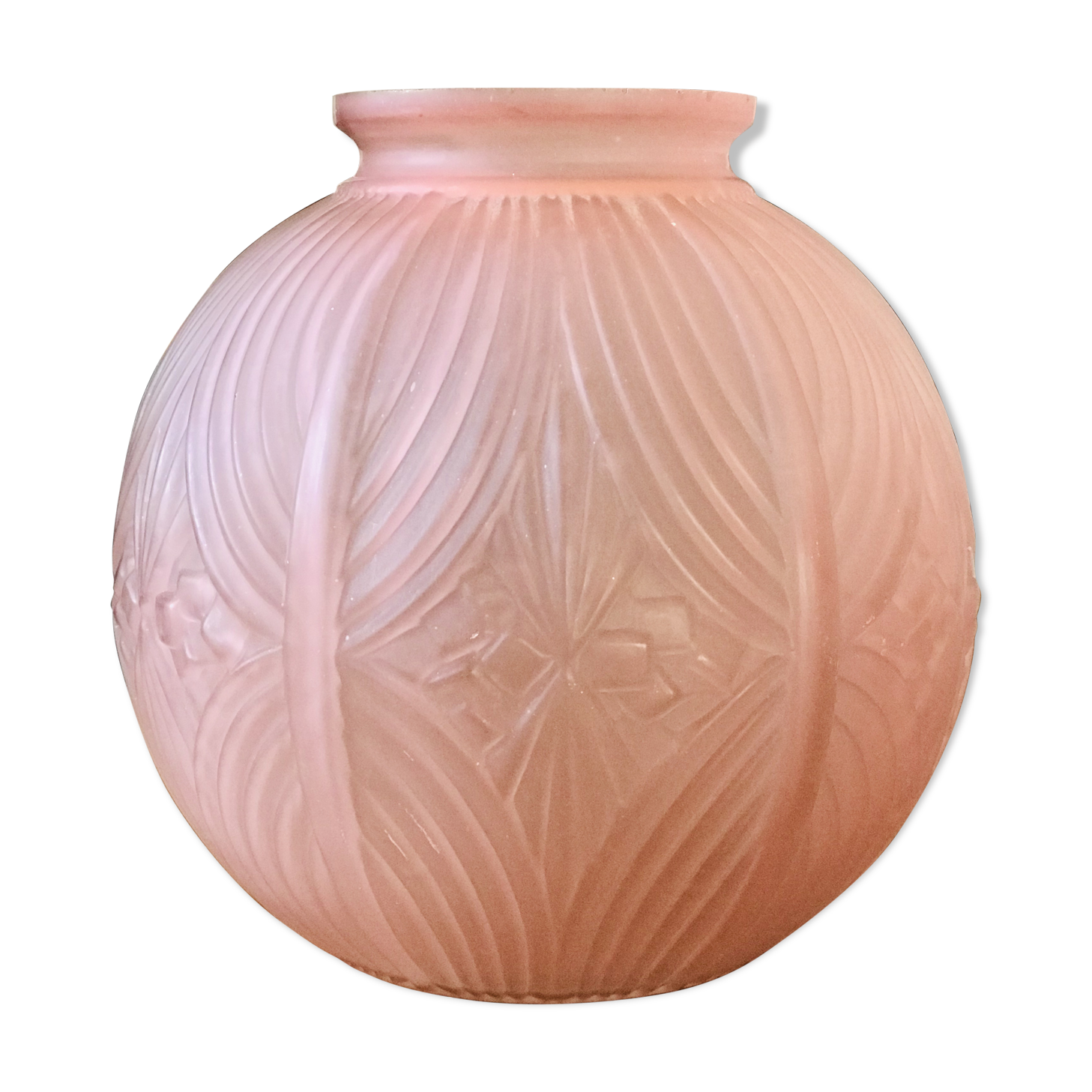 Art deco pink ball vase