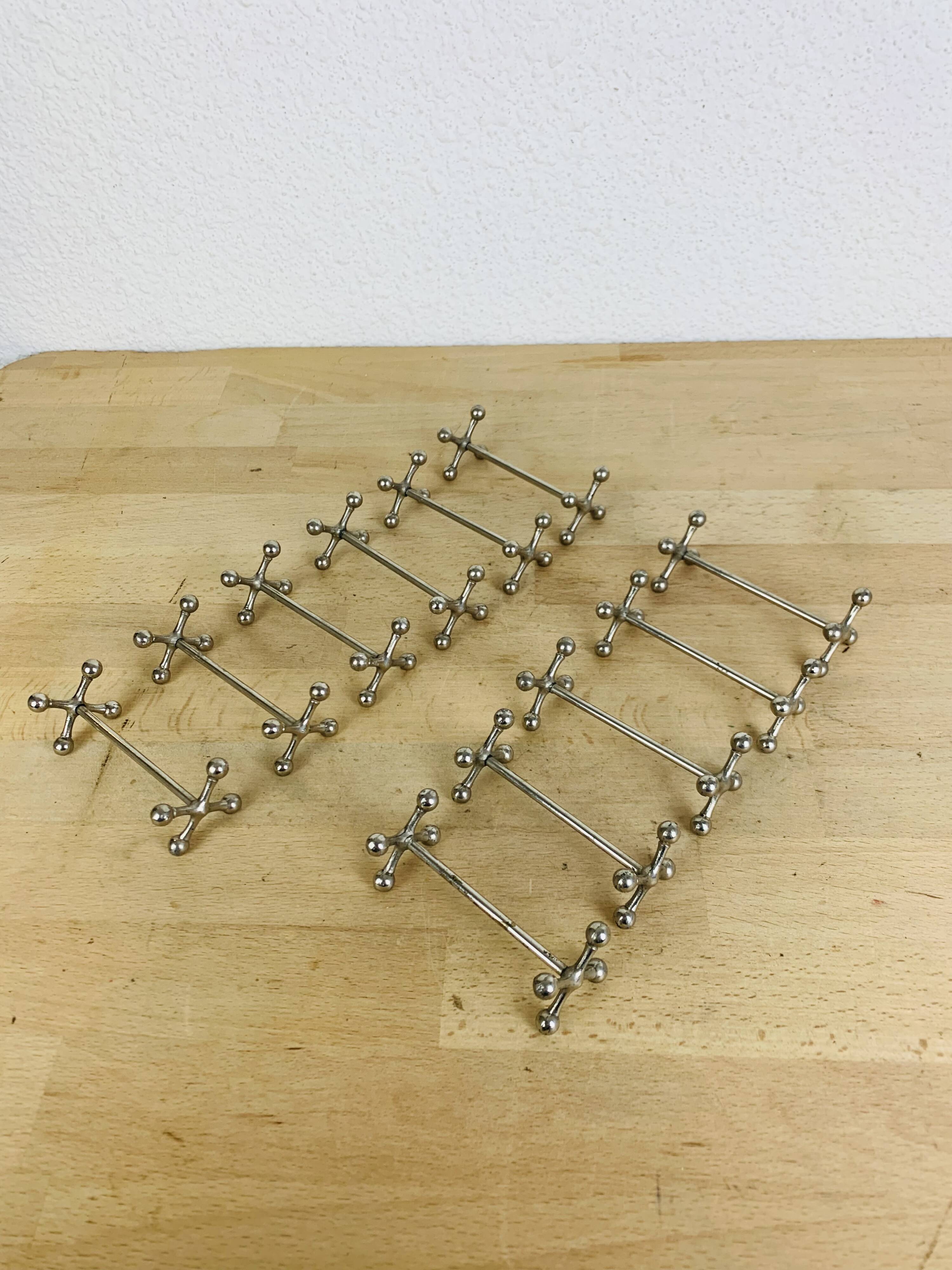 11 vintage metal knife holders
