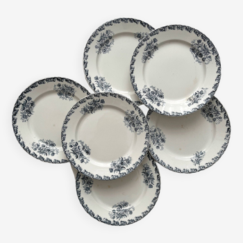 6 assiettes plates en terre de fer "Albert" AG Clairefontaine