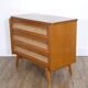 Commode vintage en bois et rotin 1950