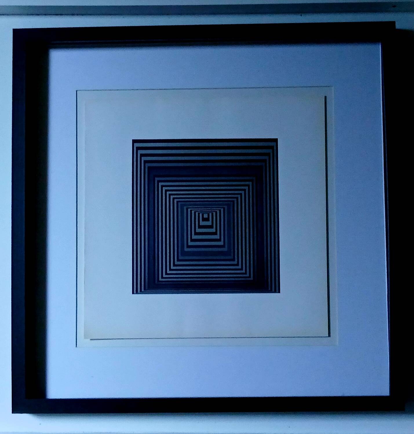 Tableau Vintage Art Optique - Victor Vasarely - Frame 40x40cm