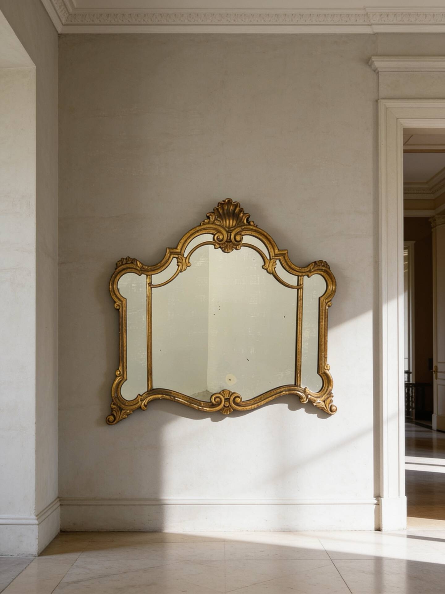 Un miroir mural vénitien spectaculaire, du milieu du 19e siècle.