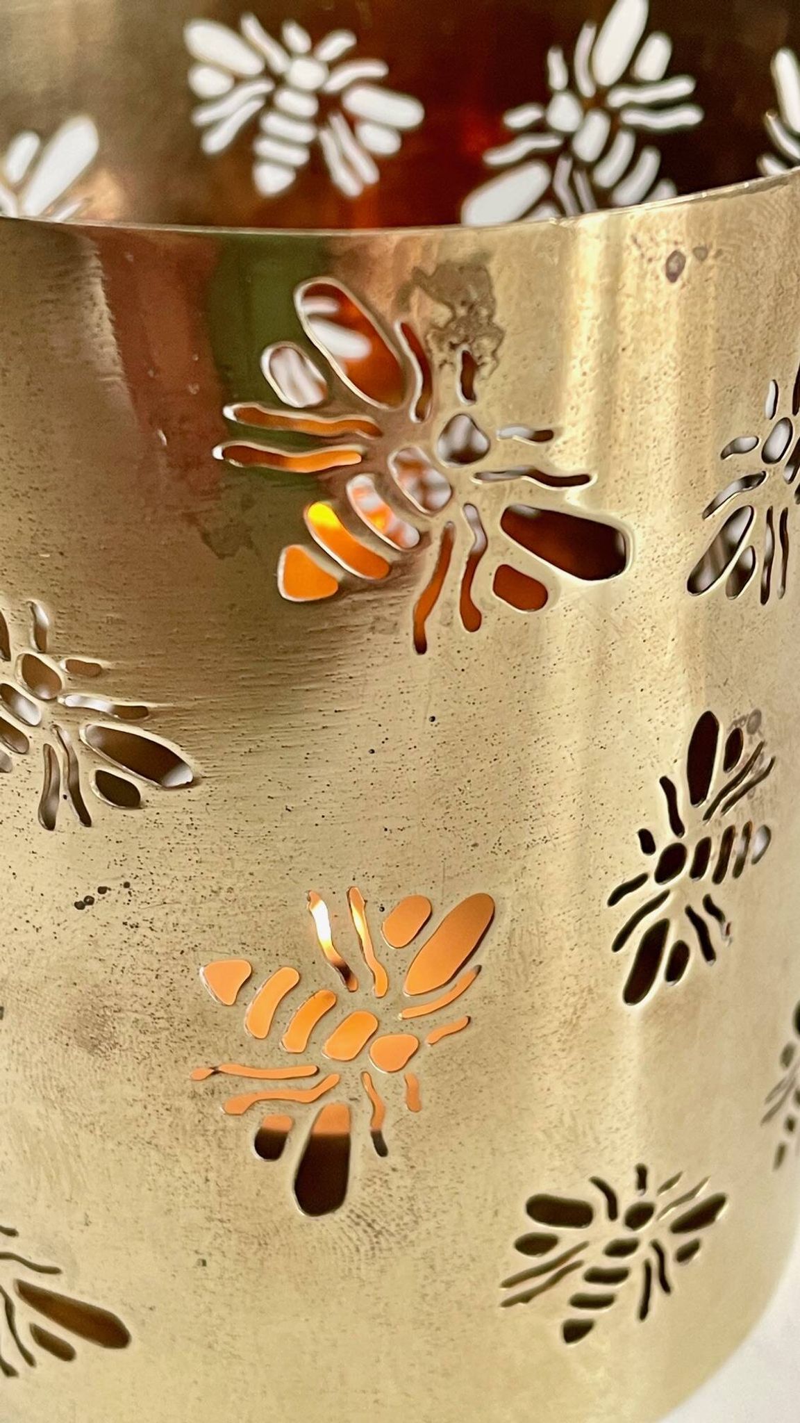 PHOTOPHORE aux Abeilles LAITON