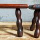 Pair of vintage solid turned wood footstools